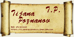 Tijana Poznanov vizit kartica